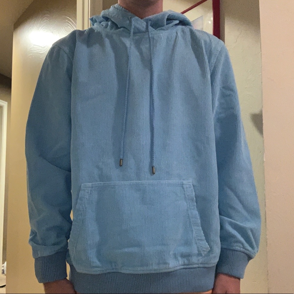 Awesome blue corduroy hoodie! NWT